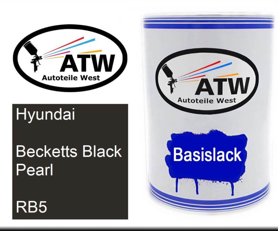 Hyundai, Becketts Black Pearl, RB5: 500ml Lackdose, von ATW Autoteile West.